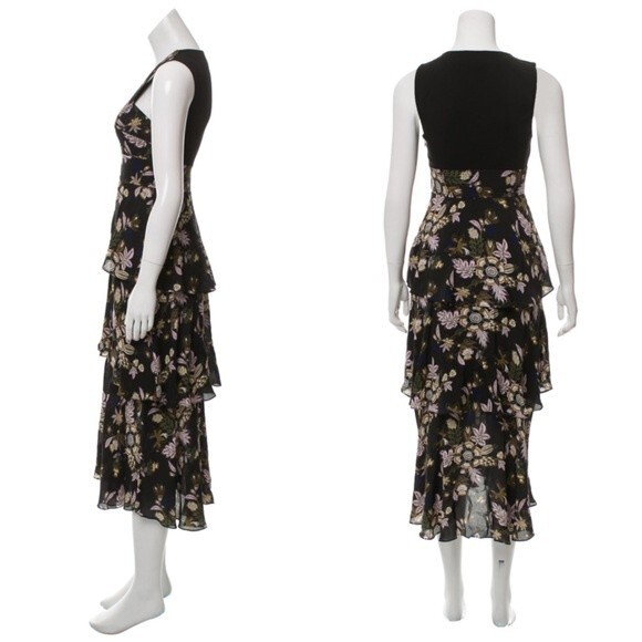 A.L.C “Hayley” tiered floral midi dress 2 - Picture 2 of 6